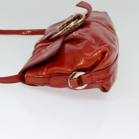 BVLGARI Shoulder Bag Enamel Red Gold Auth 124694 - Picture 6 of 16